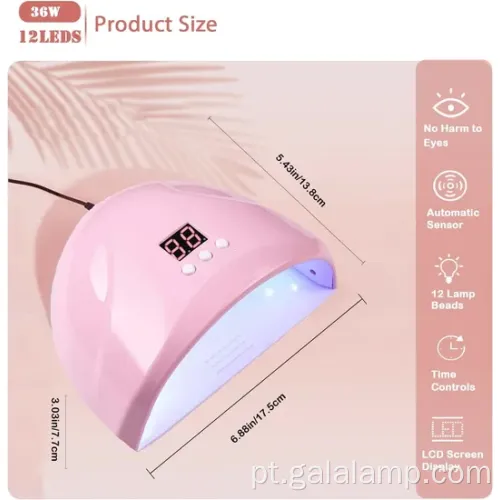 Secador de unhas UV compacto com tela LED